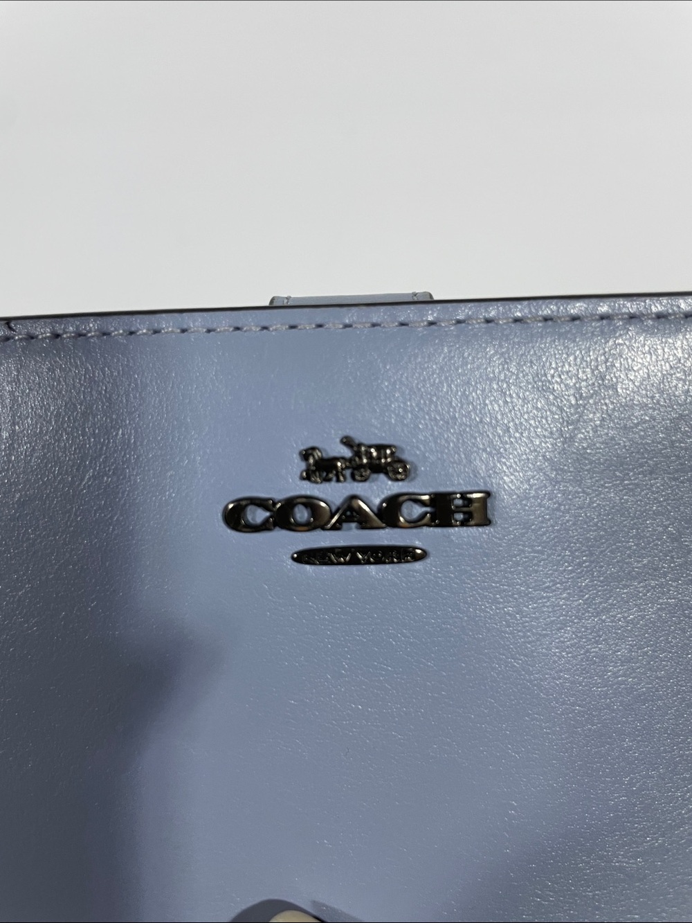 Coach Leather Zip Wallet - Dusty Blue Gray - Picture 2 of 7